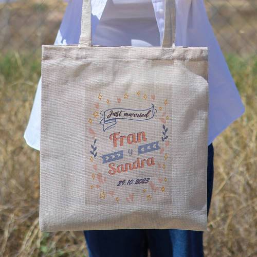 Bolsa de tela personalizada Boda "Retro" Detalles de boda - Detalles personalizables para Boda