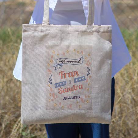 Bolsa de tela personalizada Boda "Retro" Detalles de boda - Detalles personalizables para Boda
