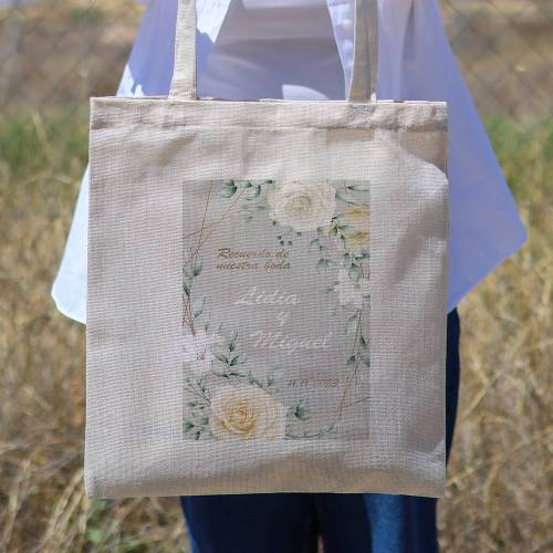 Bolsa de tela personalizada Boda "Rosas" Detalles de boda - Detalles personalizables para Boda