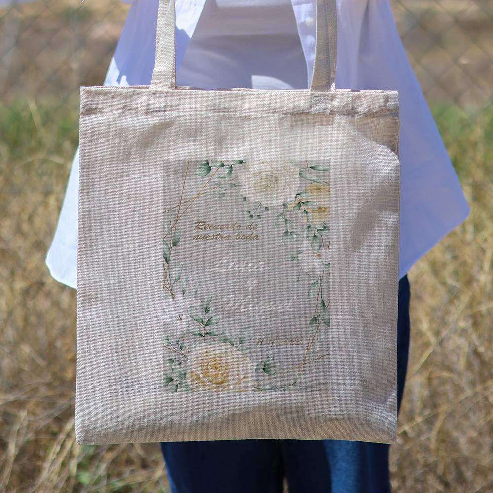 Bolsa de tela personalizada Boda "Rosas" Detalles de boda - Detalles personalizables para Boda