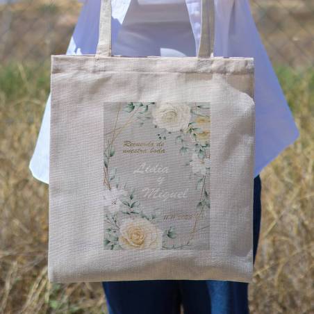 Bolsa de tela personalizada Boda "Rosas" Detalles de boda - Detalles personalizables para Boda