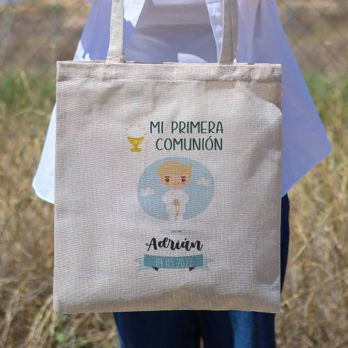 Bolsa de tela personalizada Comunión "Ángel" Detalles de comunión - Detalles personalizables para Comunión