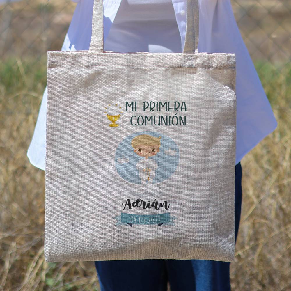 Bolsa de tela personalizada Comunión "Ángel" Detalles de comunión - Detalles personalizables para Comunión