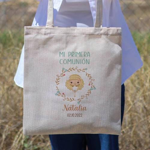 Bolsa de tela personalizada Comunión "Estrella" Detalles de comunión - Detalles personalizables para Comunión