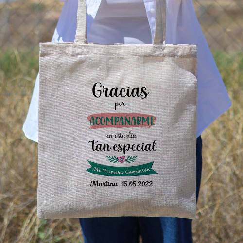 Bolsa de tela personalizada Comunión "Friends" Detalles de comunión - Detalles personalizables para Comunión