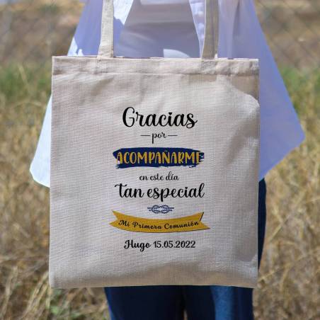 Bolsa de tela personalizada Comunión "Love" Detalles de comunión - Detalles personalizables para Comunión