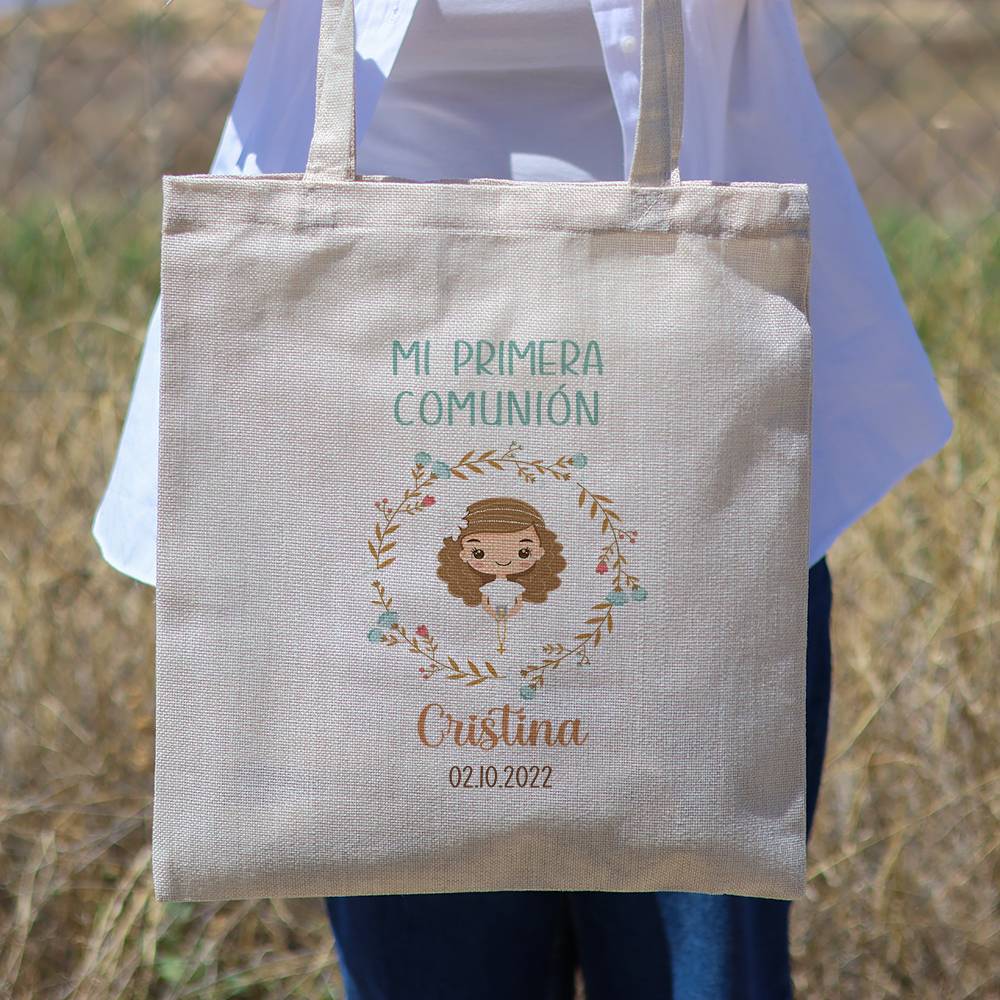 Bolsa de tela personalizada Comunión "Luz" Detalles de comunión - Detalles personalizables para Comunión