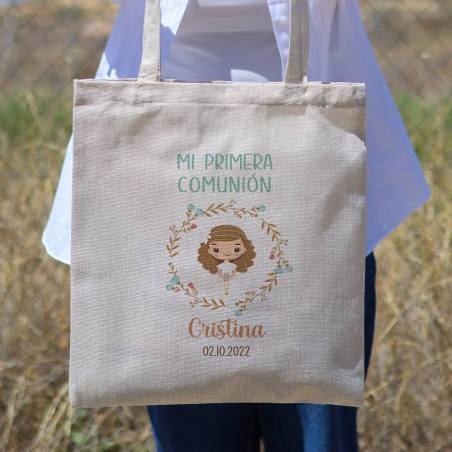 Bolsa de tela personalizada Comunión "Luz" Detalles de comunión - Detalles personalizables para Comunión