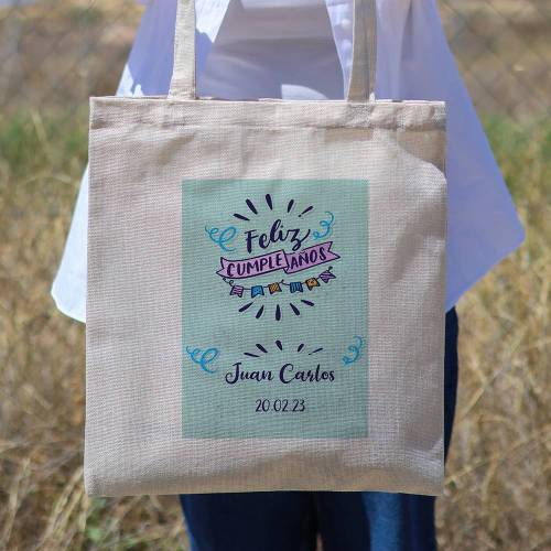 Bolsa de tela personalizada Cumpleaños "Fiesta" Detalles de cumpleaños - Regalos personalizables cumpleaños