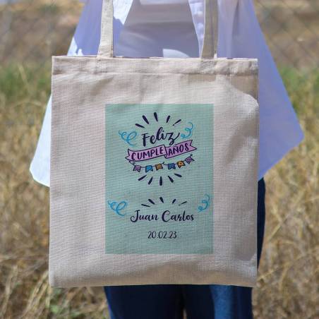 Bolsa de tela personalizada Cumpleaños "Fiesta" Detalles de cumpleaños - Regalos personalizables cumpleaños