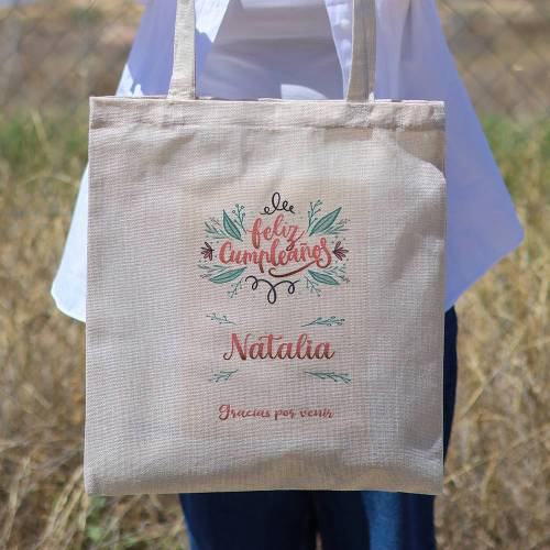 Bolsa de tela personalizada Cumpleaños "Ramas" Detalles de cumpleaños - Regalos personalizables cumpleaños