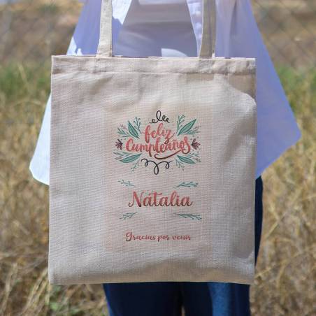 Bolsa de tela personalizada Cumpleaños "Ramas" Detalles de cumpleaños - Regalos personalizables cumpleaños