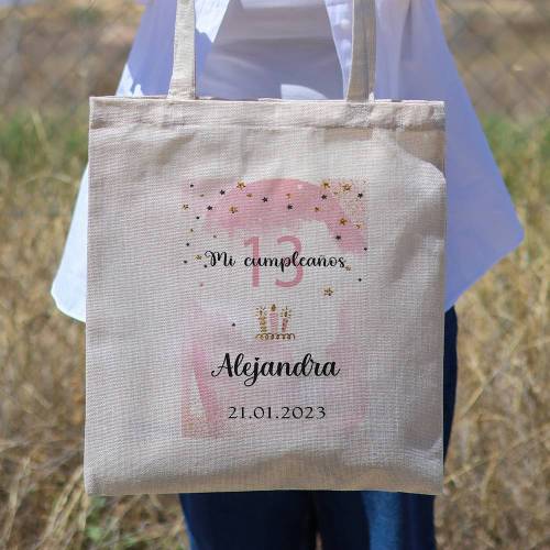 Bolsa de tela personalizada Cumpleaños "Velas" Detalles de cumpleaños - Regalos personalizables cumpleaños