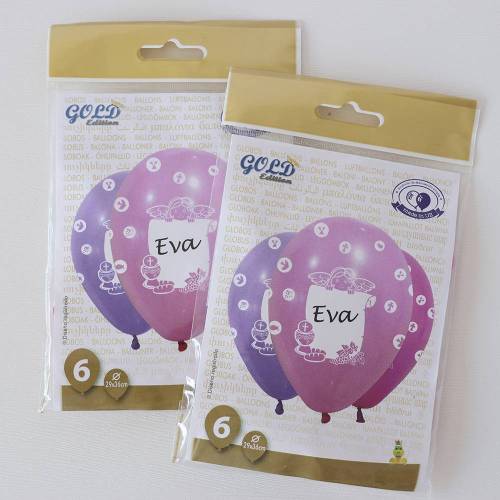1 paquete Set 6 globos de comunión de niña - Accesorios