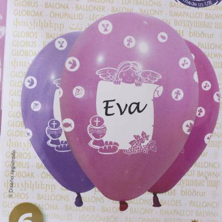 1 paquete Set 6 globos de comunión de niña - Accesorios