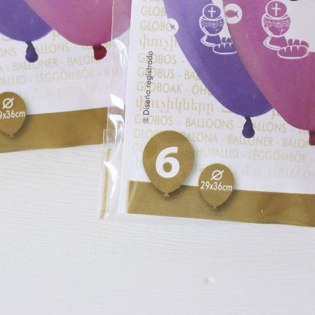 1 paquete Set 6 globos de comunión de niña - Accesorios