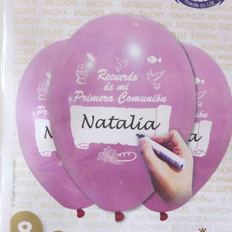 1 paquete Set 8 globos de comunión de niña - Accesorios