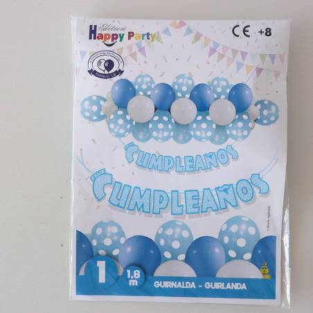 Guirnalda de globos de cumpleaños de niño azul - Decoración Cumpleaños