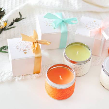 Vela aromática con caja de regalo Detalles para invitados de boda - Detalles De Boda