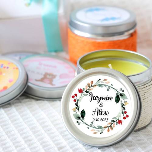 Vela personalizada aromática "Ágape" detalles boda - Velas personalizadas boda