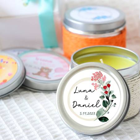 Vela personalizada aromática "Amor" detalles boda - Velas personalizadas boda