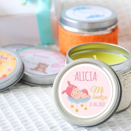 Vela personalizada aromática "Dreams" detalles bautizo - Velas personalizadas bautizo