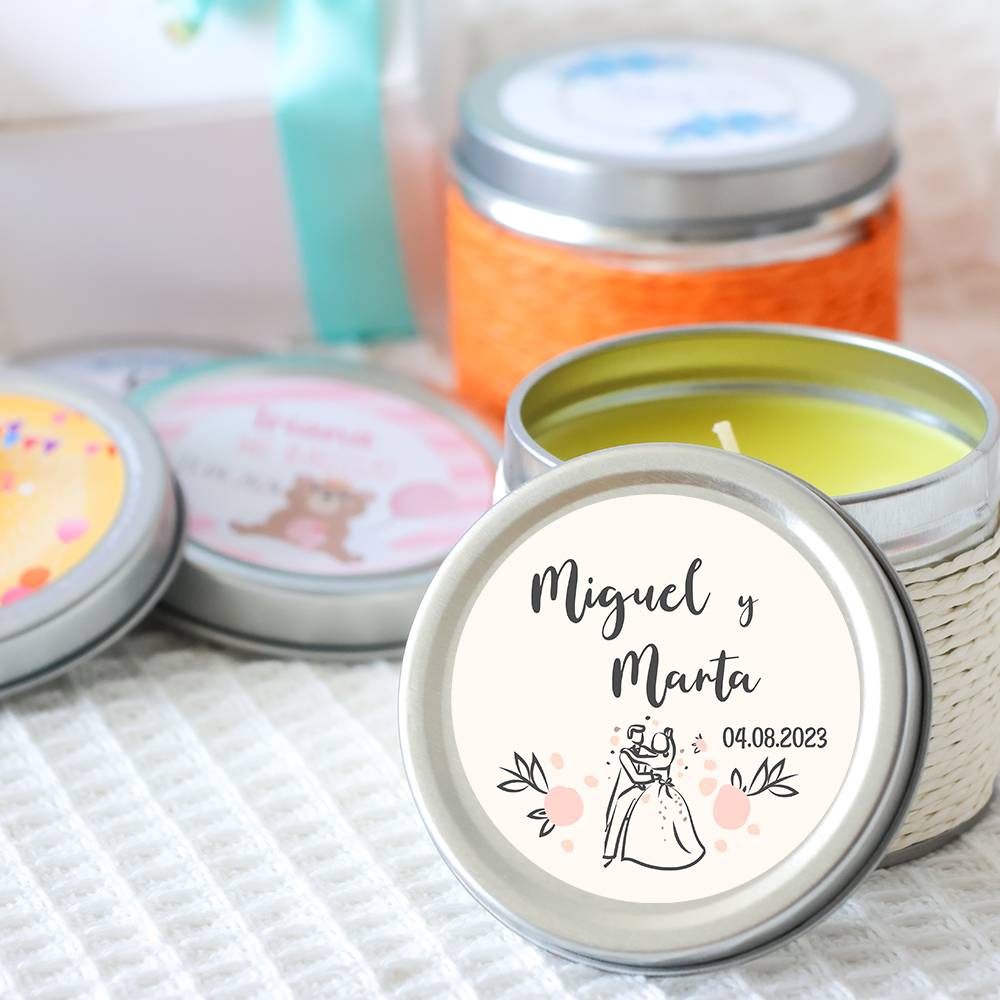 Vela personalizada boda aromática "Juntos" detalles boda - Velas personalizadas boda