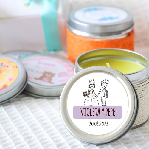Vela personalizada boda aromática "Kilij" detalles boda - Velas personalizadas boda