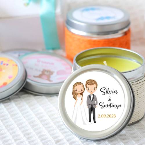 Vela personalizada aromática "Lemonnade" detalles boda - Velas personalizadas boda