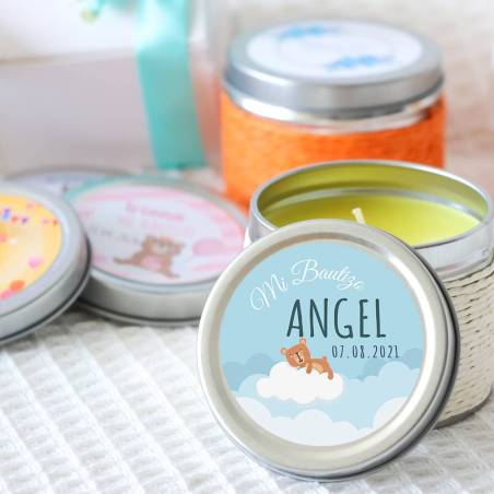 Vela personalizada aromática "Nube" detalles bautizo - Velas personalizadas bautizo