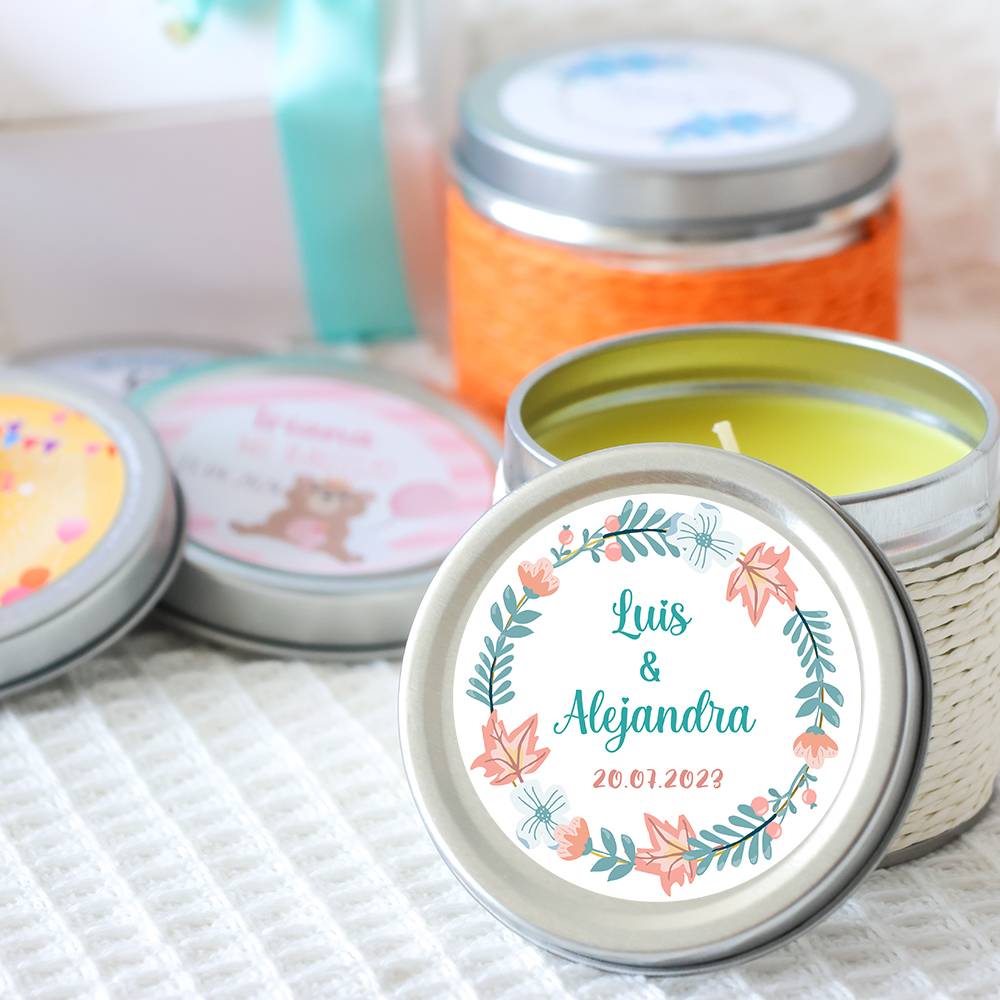 Vela personalizada aromática "Summer" detalles boda - Velas personalizadas boda