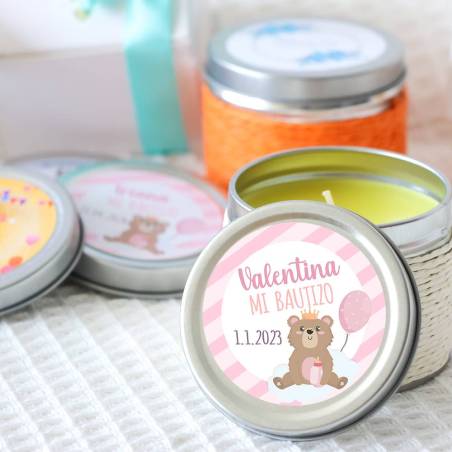 Vela personalizada aromática "Valentina" detalles bautizo - Velas personalizadas bautizo