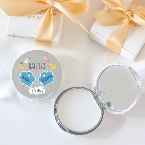 Bálsamo labial personalizado "Gemelos" detalle bautizo - Bálsamos Labiales Personalizados Bautizo