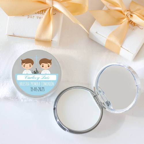 Bálsamo labial personalizado "Gemelos" detalle Comunión - Bálsamos Labiales Personalizados Comunión