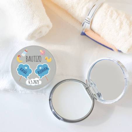Bálsamo labial personalizado "Gemelos" detalle bautizo - Bálsamos Labiales Personalizados Bautizo