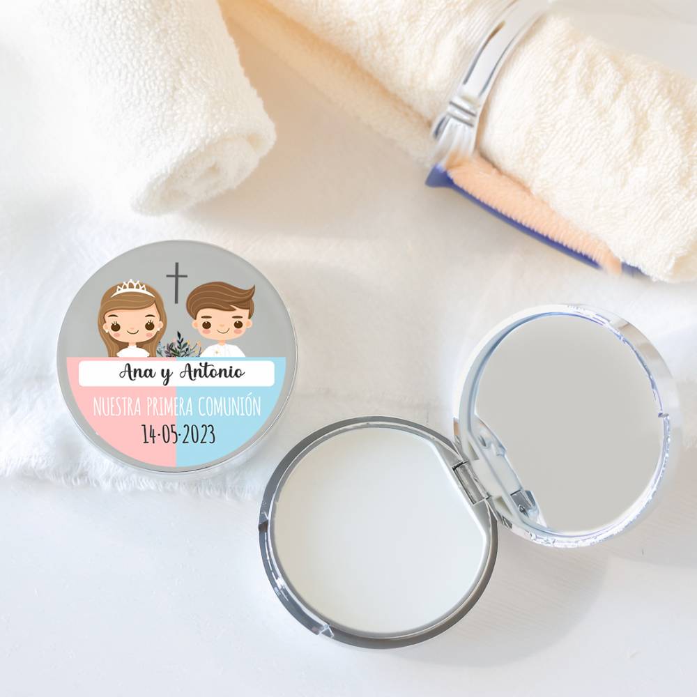 Bálsamo labial personalizado "Mellizos" detalles Comunión - Bálsamos Labiales Personalizados Comunión