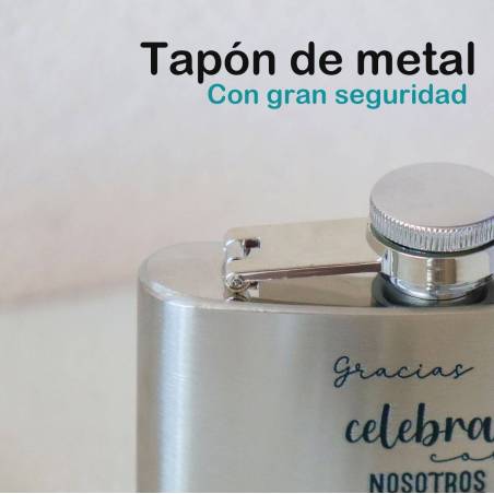 Petaca personalizada boda "Que nunca falten motivos para brindar" Petaca personalizada con frase - Petaca personalizada boda