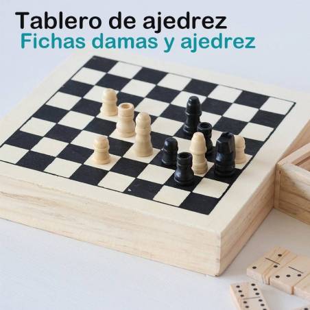 Kit de juegos de mesa, ajedrez, dominó y mikado, detalles de boda, regalo invitados boda - Detalles De Boda