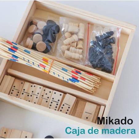Kit de juegos de mesa, ajedrez, dominó y mikado, detalles de boda, regalo invitados boda - Detalles De Boda