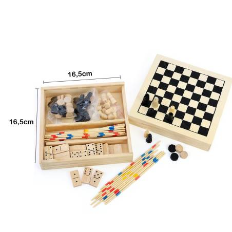 Kit de juegos de mesa, ajedrez, dominó y mikado, detalles de boda, regalo invitados boda - Detalles De Boda