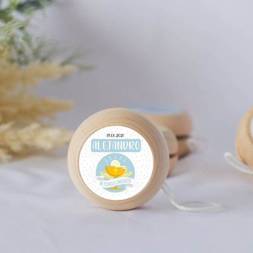 Yoyo pegatina personalizada modelo Alejandro para niño comunión - Yoyo personalizado comunión