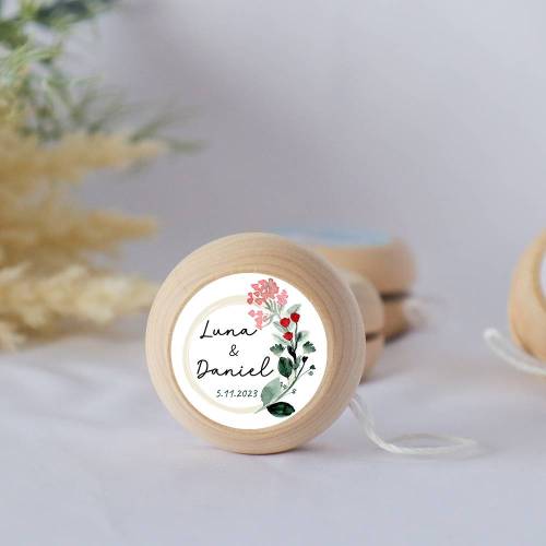 Yoyo pegatina personalizada modelo Amor detalles de boda - Yoyo personalizado boda