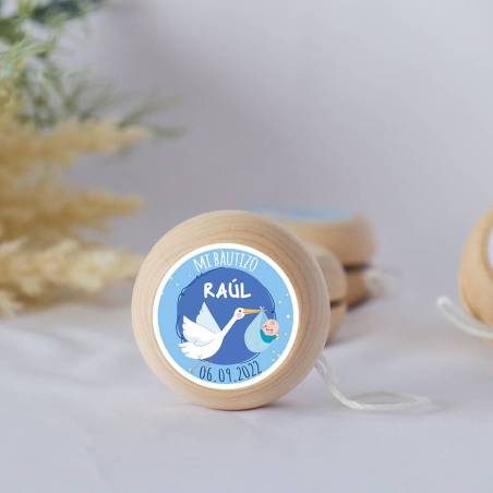 Yoyo pegatina personalizada modelo Raúl para niño bautizo - Yoyo personalizado bautizo