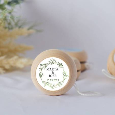 Yoyo pegatina personalizada modelo Sun detalles de boda - Yoyo personalizado boda