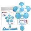 Kit Decoración Bautizo Globos Flor y Chupete Azul - Decoración De Bautizo