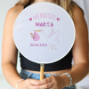 Abanico personalizado para bautizo "Modelo Cigüeña" Detalles para invitados de bautizo - Abanicos personalizados bautizo