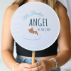 Abanico personalizado para bautizo "Modelo Nube" Detalles para invitados de bautizo - Abanicos personalizados bautizo