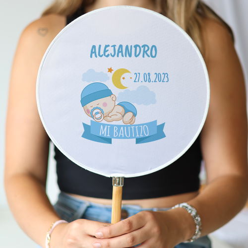 copy of Abanico personalizado para bautizo "Modelo Valentina" Detalles para invitados de bautizo - Abanicos personalizados bauti