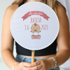 Abanico personalizado para bautizo "Modelo Galleta" Detalles para invitados de bautizo - Abanicos personalizados bautizo
