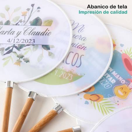 Abanico personalizado para bautizo "Modelo Raúl" Detalles para invitados de bautizo - Inicio